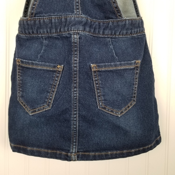 Denim Bib Pinafore Dress Skirtall Gap Kids Small 6/7 Regular Blue Button Front - Picture 7 of 12